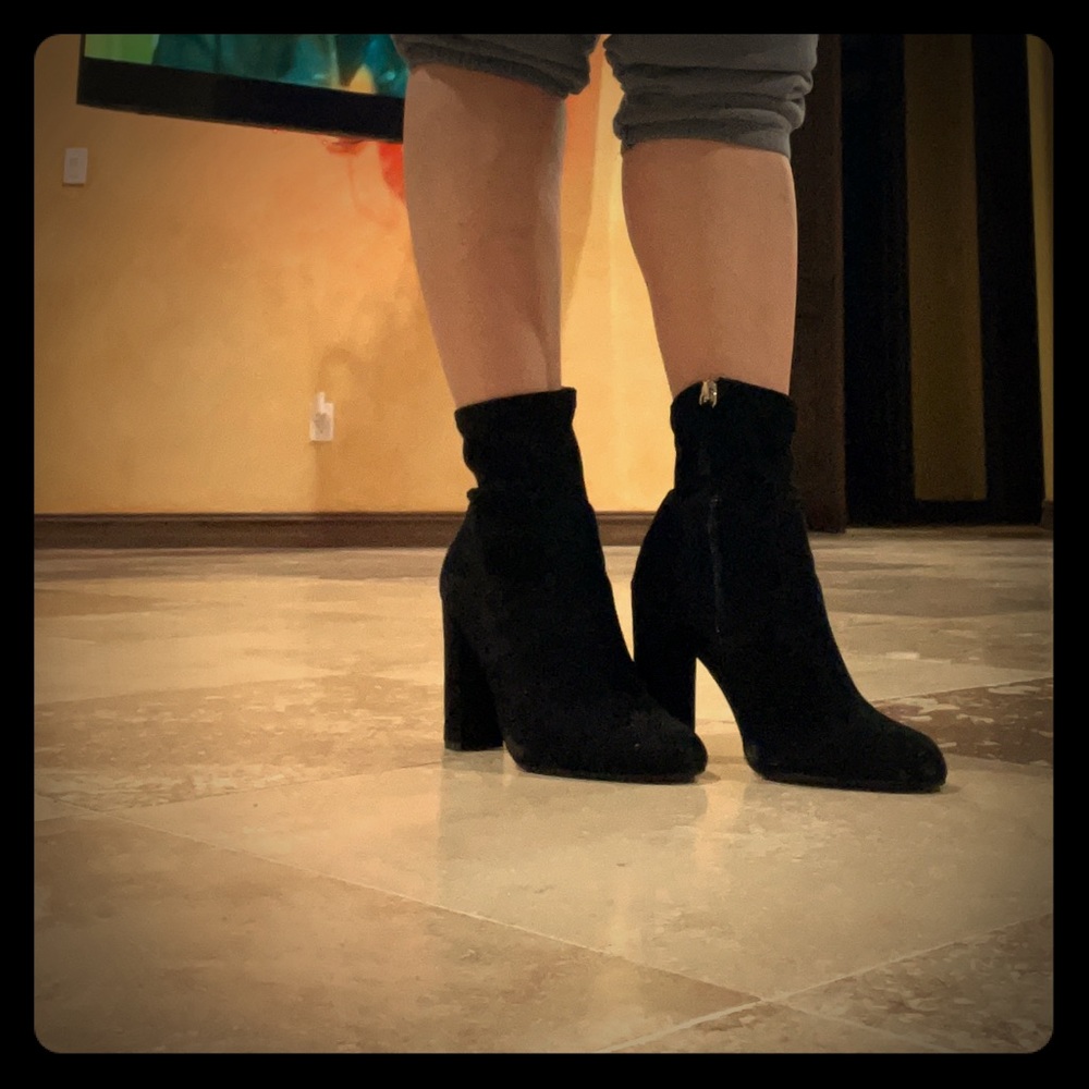 Steve Madden Black High Heel Booties